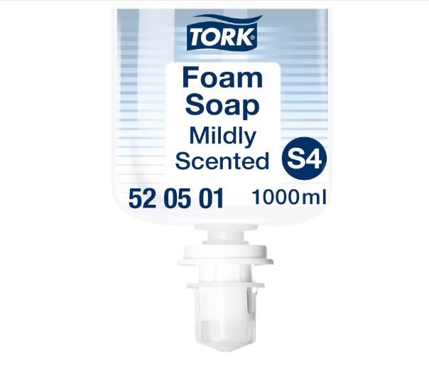 Tork 520501 Premium Mild Foam Soap 1000ml S4 Dispenser Refill – 6 Bottles/Box