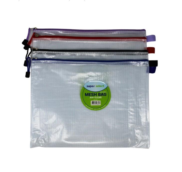 Super Select A4 Mesh Zip Bag MB-8823 Document Storage Pouch Filing Bag