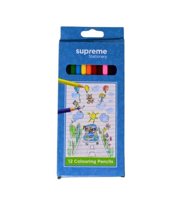 Supreme 12 Colouring Pencils CP-8854 – Assorted Colour Wooden Pencil