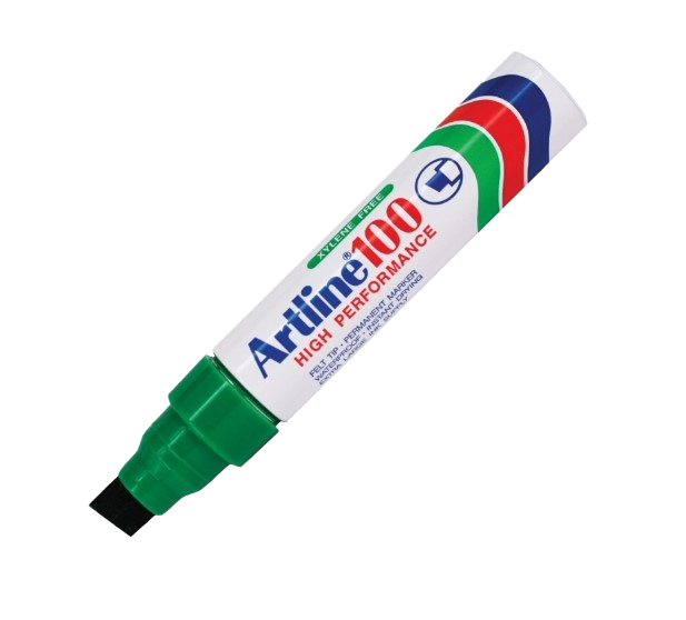 Artline 100 Jumbo Chisel Tip Waterproof Marker | 7-12mm Green