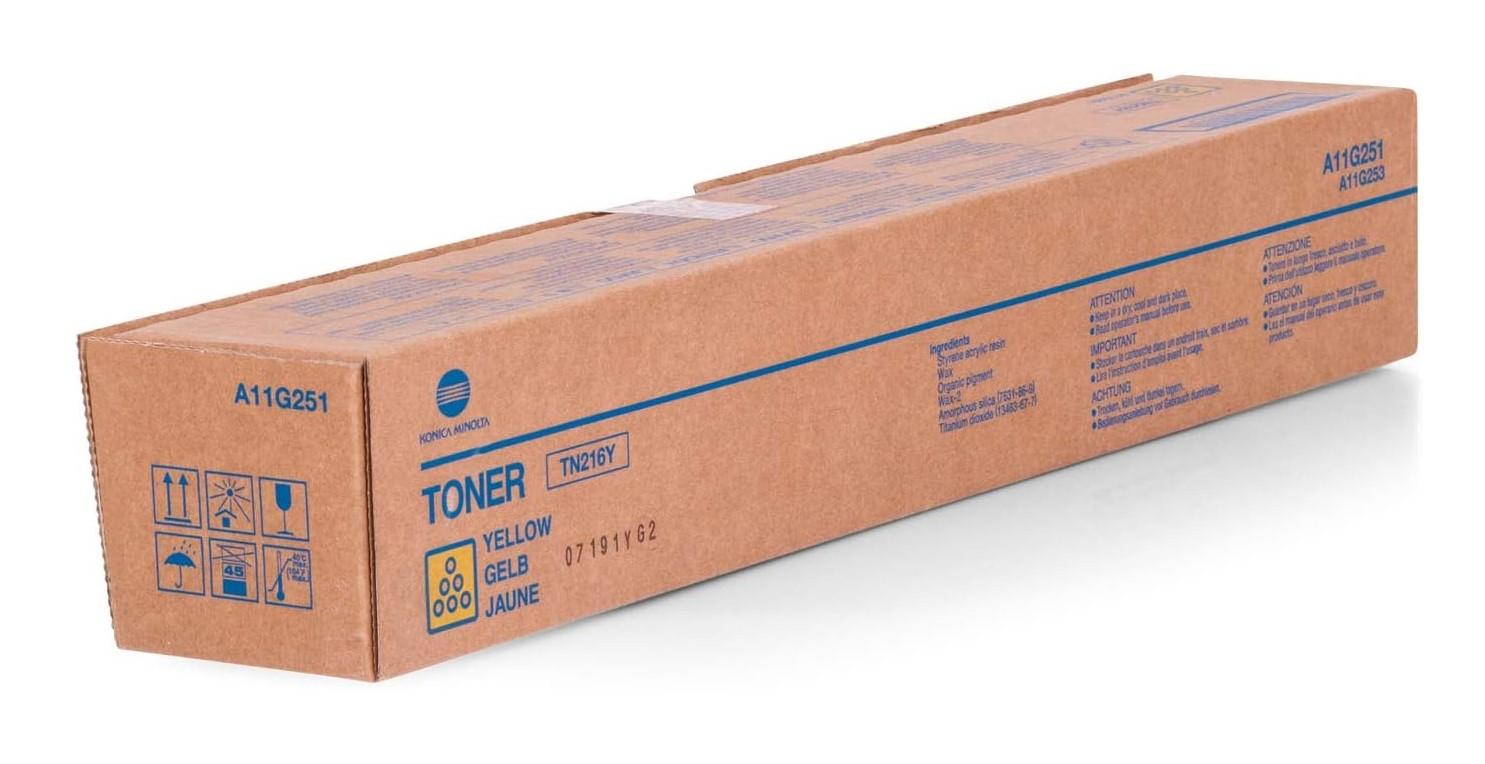 Konica Minolta TN216Y Yellow Toner Cartridge A11G251 | Genuine OEM Toner for BizhubC220 C280 | 26.000 Page Yield