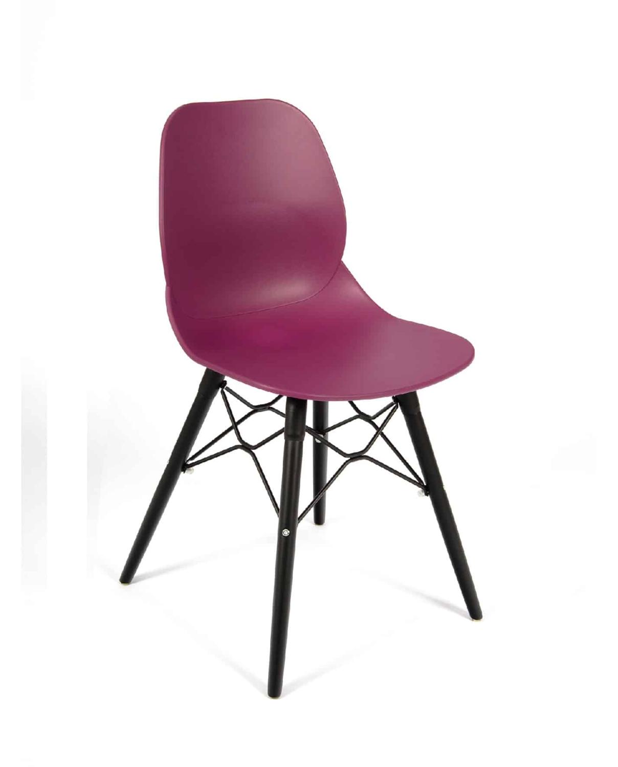 Shoreditch Side Chair - K Frame (Black) Plum/Nat Black