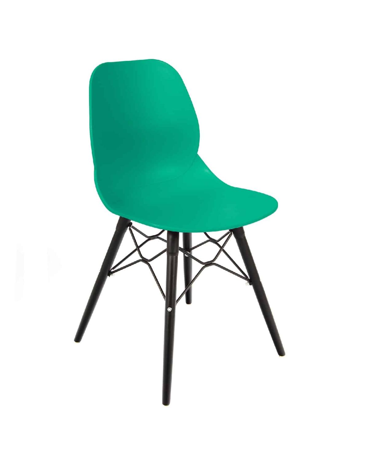 Shoreditch Side Chair - K Frame (Black) Turquoise/Nat Black