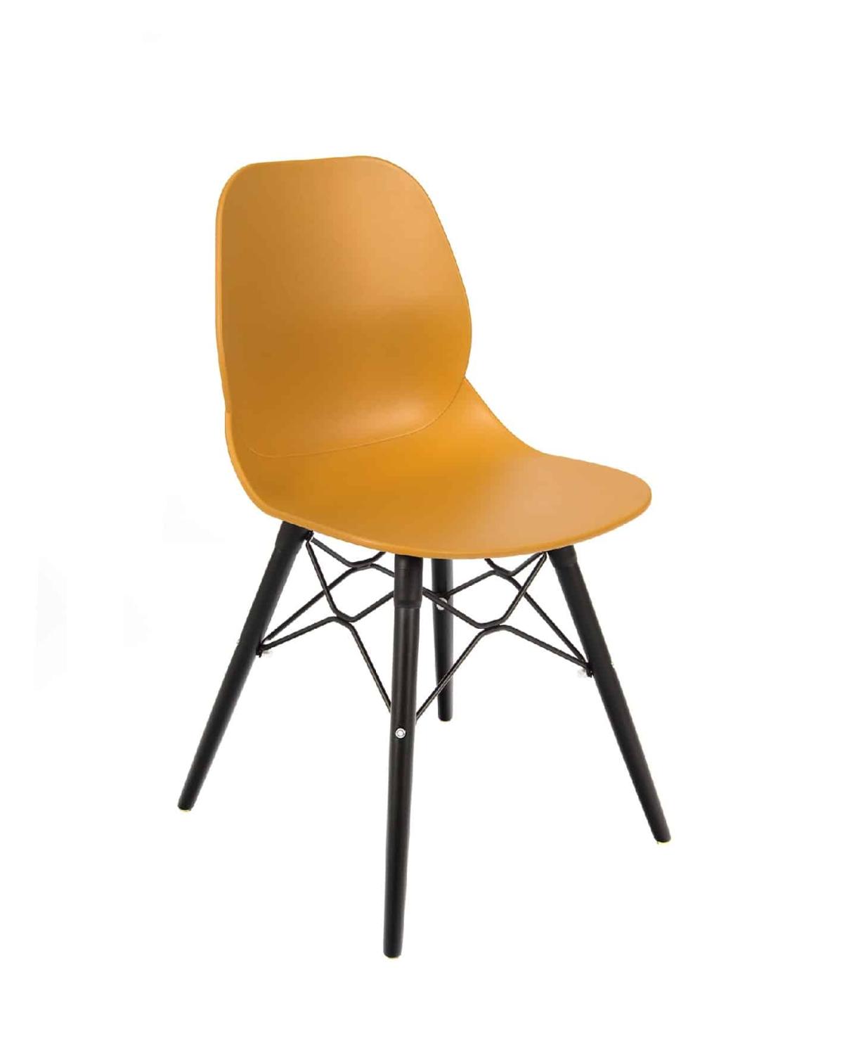 Shoreditch Side Chair - K Frame (Black) Mustard/Nat Black