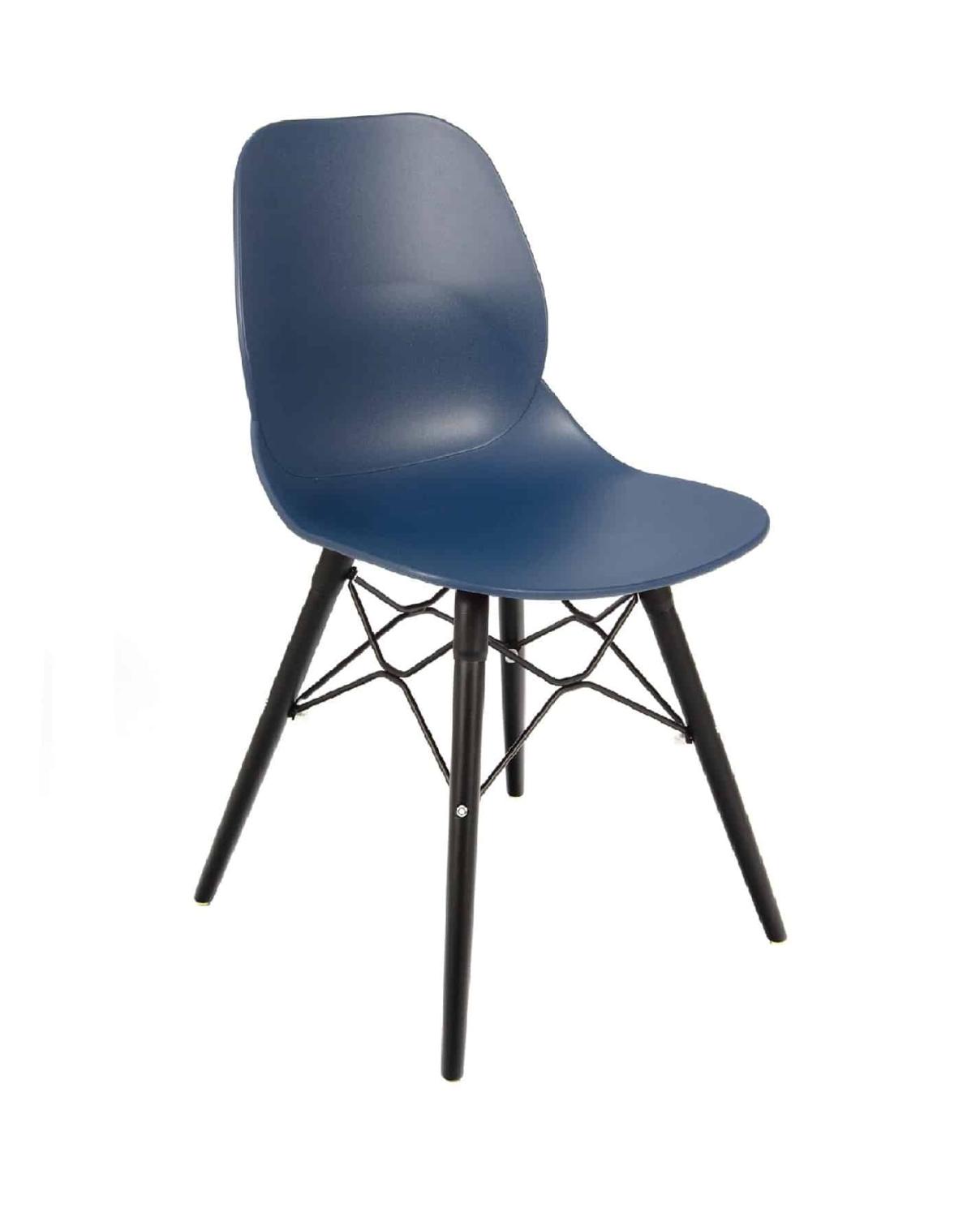 Shoreditch Side Chair - K Frame (Black) Navy/Nat Black