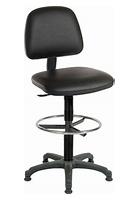 Draughtsman Chair Vinyl Back and Polyuerethane Base Adjustable Footring with BRAKE UNLOADED CASTORS