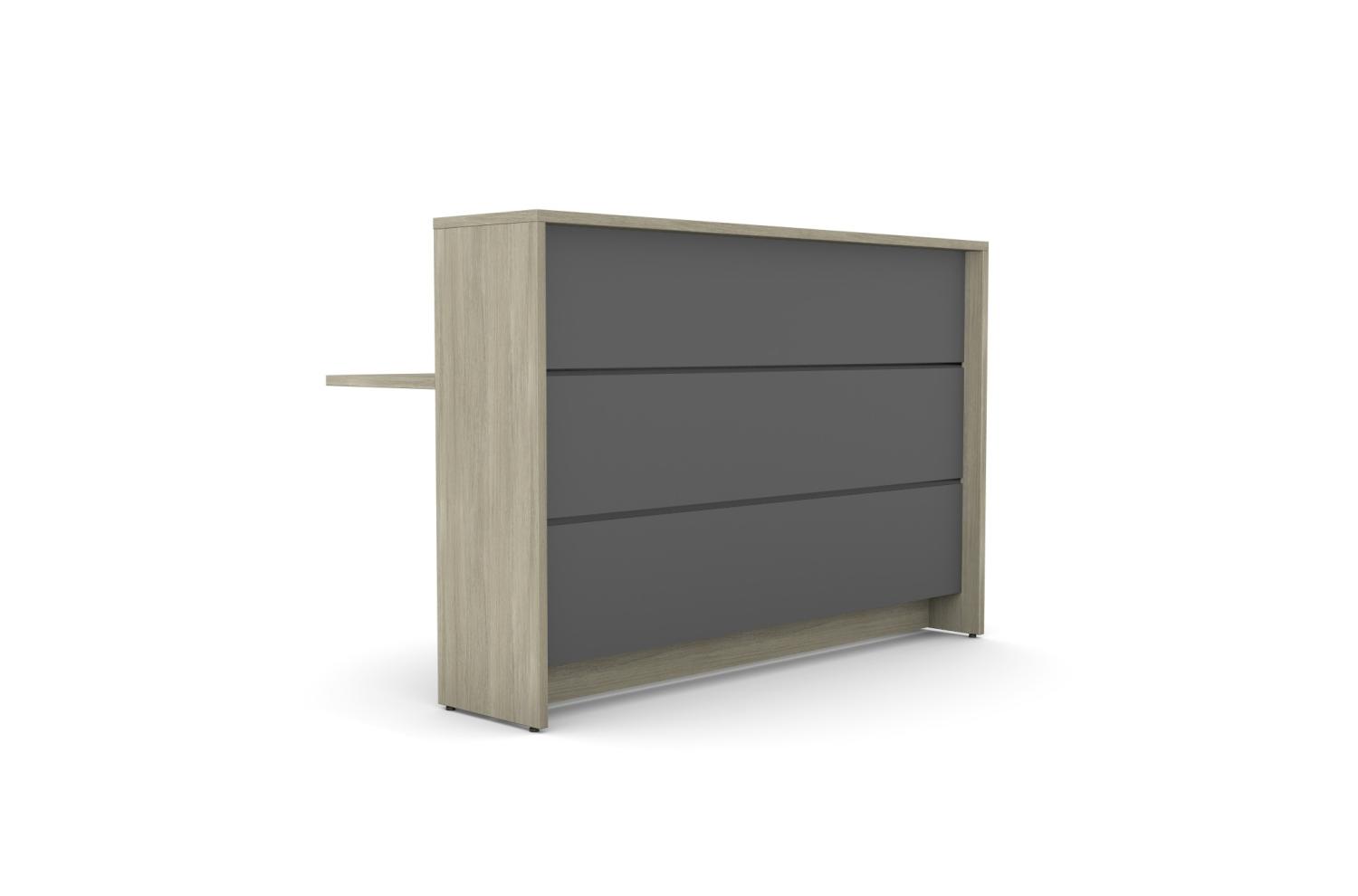 Linus Module 04 Modular Wooden Reception Desk Straight Unit - Artic Oak Panel, Anthracite Panel Cover