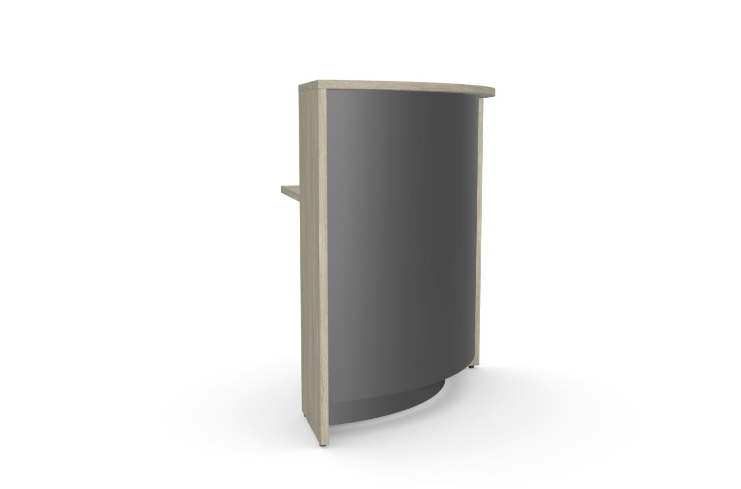 Linus Module 06 Modular Wooden Reception Desk Curved Unit - Arctic Oak Panel, Anthracite Panel Cover