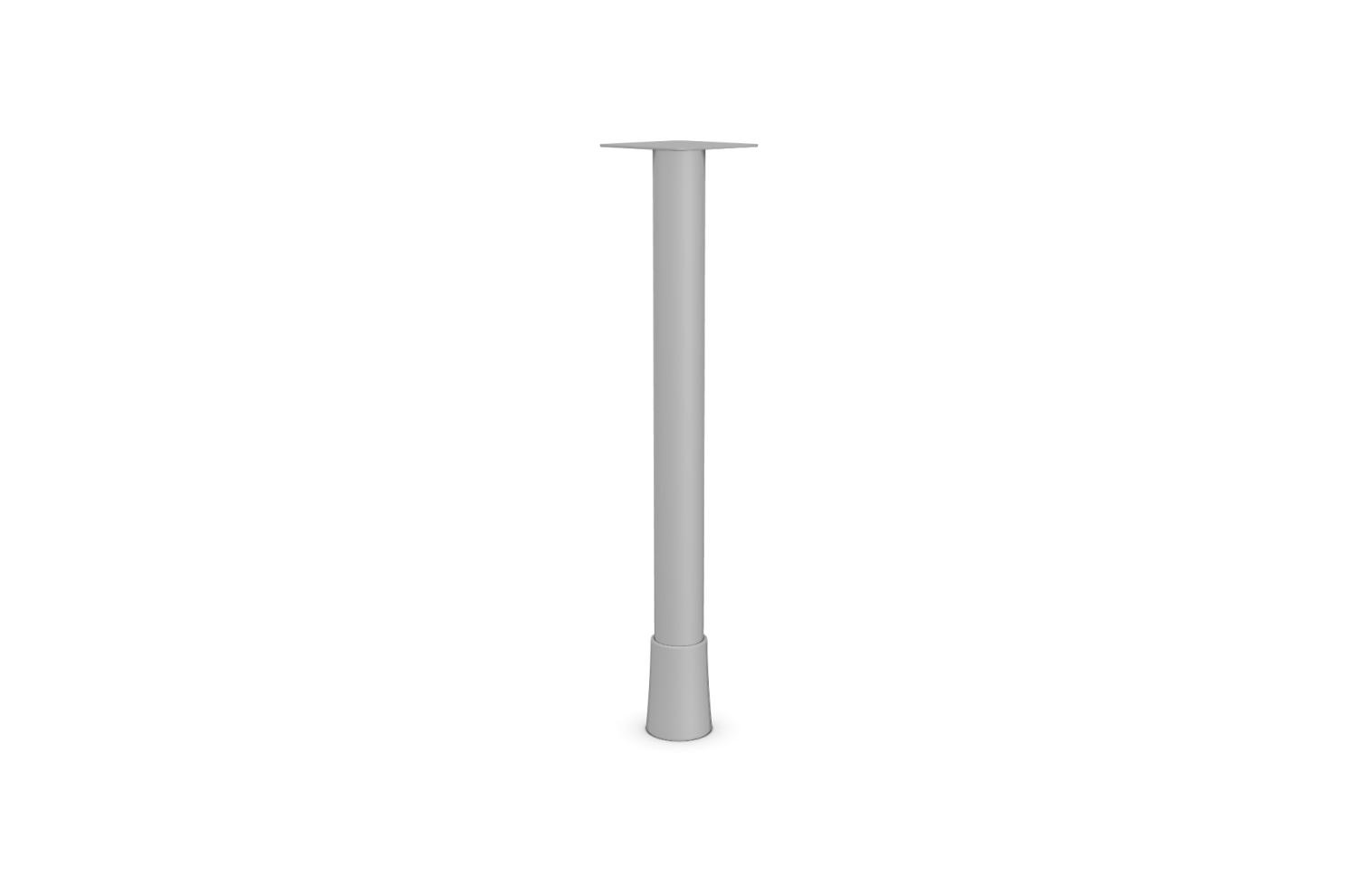 Linus Singular Pole Leg Support for Reception Desk - Silver