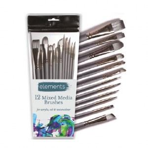 Mixed Media Brushes 12PK