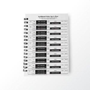 Confidential Visitor Sign-InBk