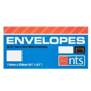 DL White P&S Envelopes 50pk