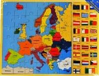 Europe Map & Flags Puzzle