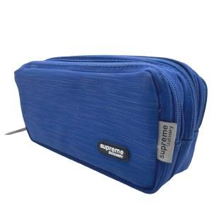 Pencilcase Triple  Zip Blue