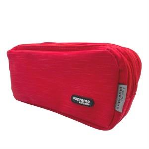 Pencilcase Triple  Zip Red