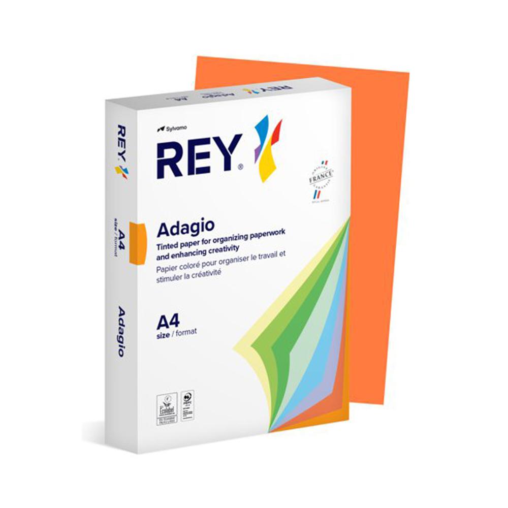 Rey Adagio Paper A4 80gsm Deep Orange (1 Ream)
