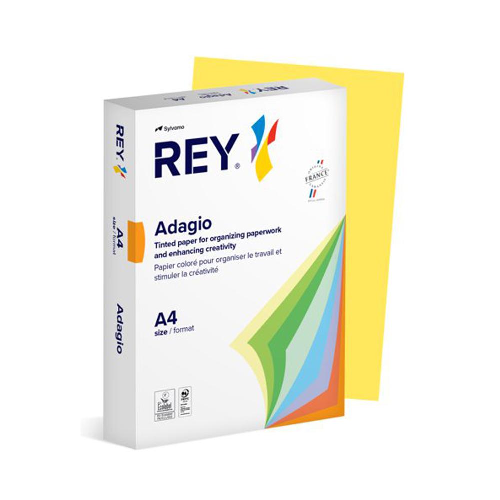 Rey Adagio Paper A4 80gsm Citrus Yellow (1 Ream)