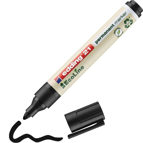 Permanent Marker, Bullet Tip, Black (Pack of 10)