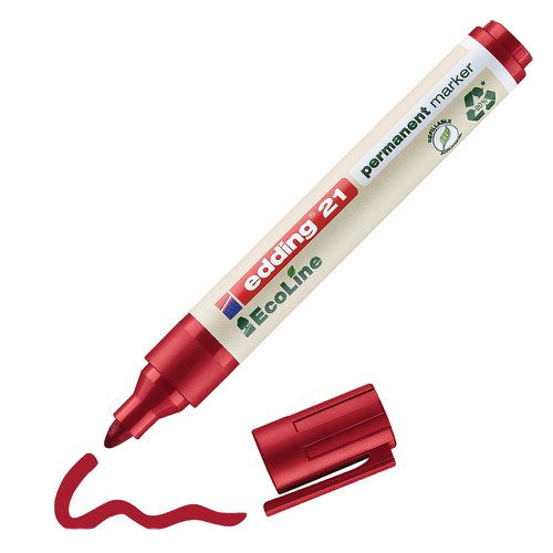 Permanent Marker, Bullet Tip, Red (Pack of 10)