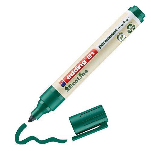 Permanent Marker, Bullet Tip, Green (Pack of 10)