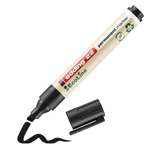 Permanent Marker, Chisel Tip, Black (Pack of 10)