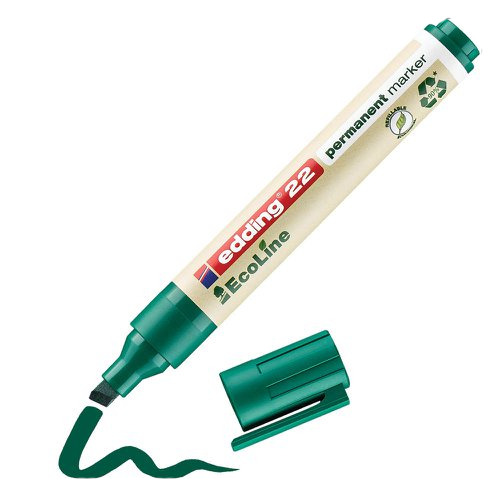 Permanent Marker, Chisel Tip, Green (Pack of 10)