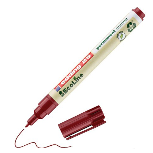 Permanent Marker, Fine Bullet Tip, Red (Pack of 10)