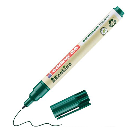 Permanent Marker, Fine Bullet Tip, Green (Pack of 10)