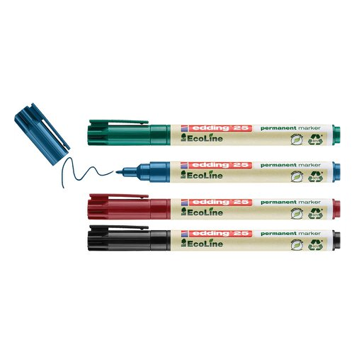 Permanent Marker, Fine Bullet Tip, Assorted Colours (Pack of 4)
