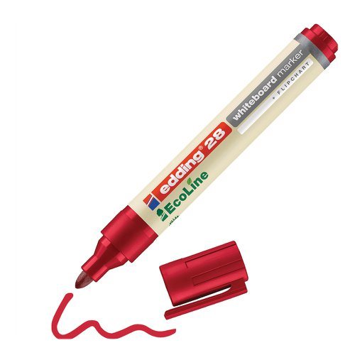 Whiteboard Marker, Bullet Tip, Red (Pack of 10)