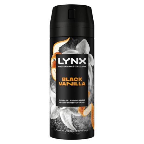 Lynx Black Vanilla Body Spray 150ml x 6