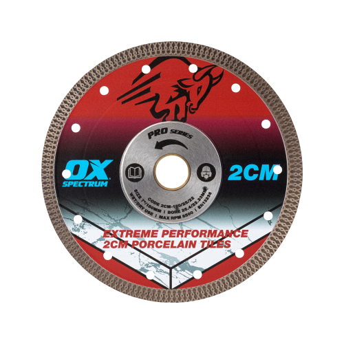 OX PRO 2CM PORCELAIN CUTTING TOOLS BLADE - 180/25.4/22.23MM