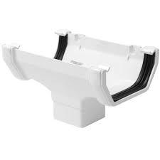 WHITE SQUARE GUTTER RUNNING OUTLET