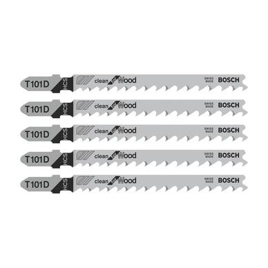 BOSCH JIGSAW BLADE T101D: WOOD CLEAN CUT 5/CARD
