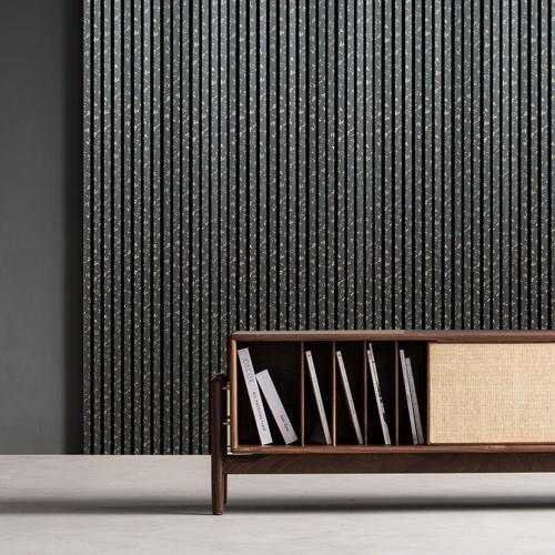 GRETA ACOUSTIC PANELS BLACK GOLD DOT 2400X600 (2 SHEETS PER PACK)