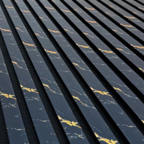 GRETA ACOUSTIC PANELS BLACK GOLD MARBLE 2400X600 (2 SHEETS PER PACK)