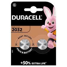 DURACELL CR2032 3V LITHIUM - PACK OF 2