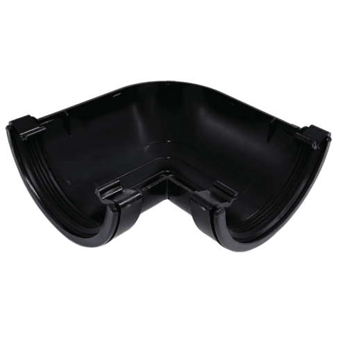 BLACK HALF ROUND GUTTER 90' ANGLE