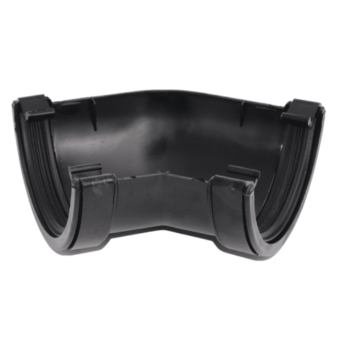 BLACK HALF ROUND GUTTER 135' ANGLE