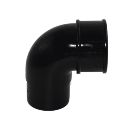 BLACK ROUND DOWNPIPE 90' OFFSET BEND