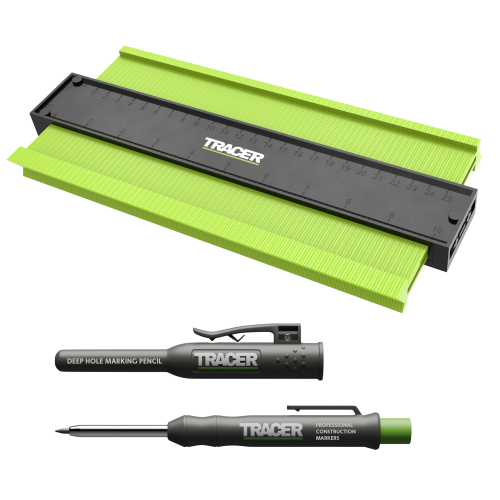 TRACER 250MM CONTOUR GAUGE W/ DEEP HOLE CONSTRUCTION PENCIL