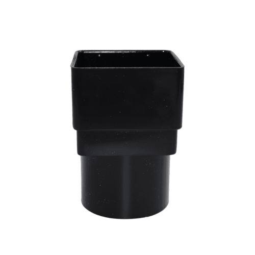 BLACK SQUARE TO ROUND DOWNPIPE ADAPTOR