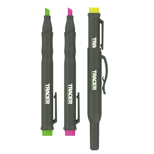 TRACER HIGHLIGHTER MARKERS PK3 (YELLOW  PINK  GREEN) C/W SITE HOLSTERS