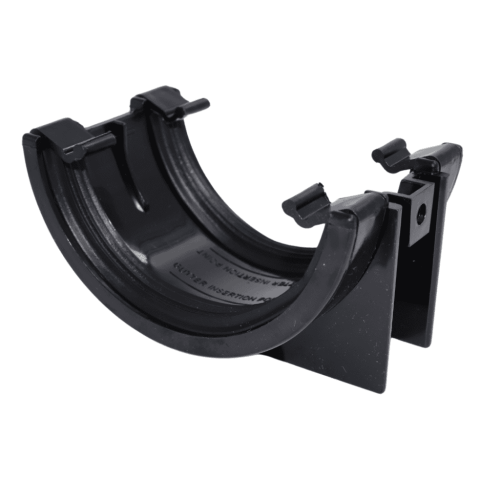 BLACK HALF ROUND GUTTER UNION BRACKET