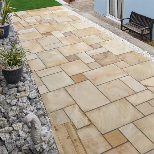 22MM FOSSIL MINT NATURAL SANDSTONE SLABS MIXED SIZE PATIO PACKS