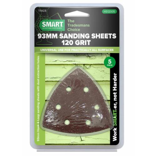 SMART TRADE 93MM 120 GRIT SANDING SHEETS - 5PK