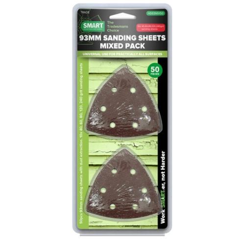 SMART TRADE 93MM MIXED GRIT SANDING SHEETS - 50PK