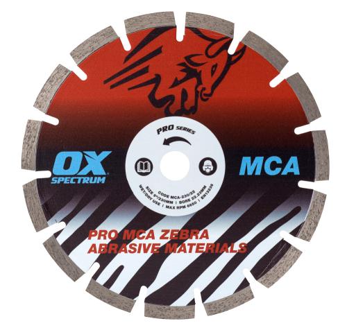 OX PRO ZEBRA DIAMOND BLADE - ABRASIVE - 230/22.23MM
