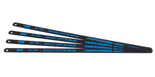 OX PRO HACKSAW BLADES - 18 TPI (4 PACK ) - 300MM / 12IN