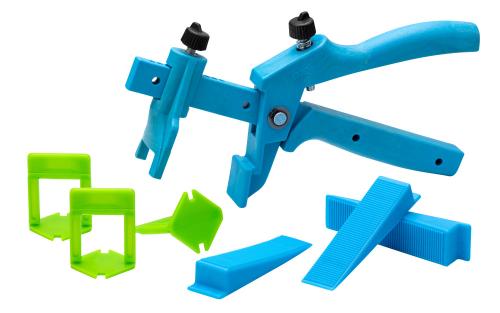 OX PRO TILE LEVELING KIT -100 WEDGES  100 1MM X 13MM SPACERS AND PLIERS